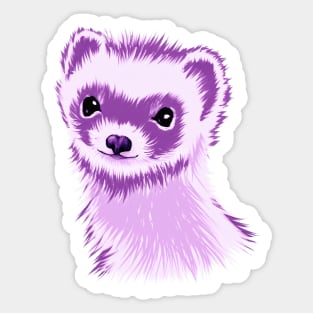 Ferret Cuteness In Purple Sticker